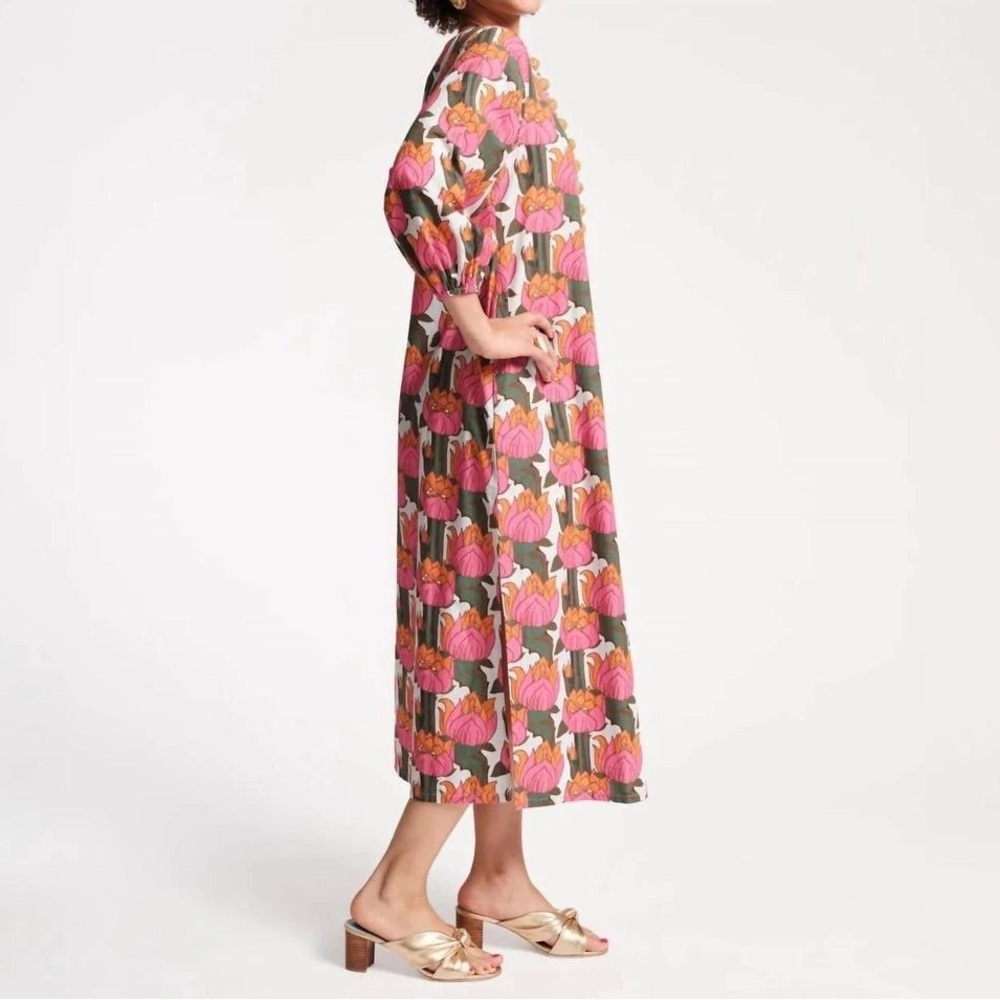 NWT Frances Valentine Minnow Maxi Dress Sun Flower Cotton Poplin Sz S - Picture 2 of 8